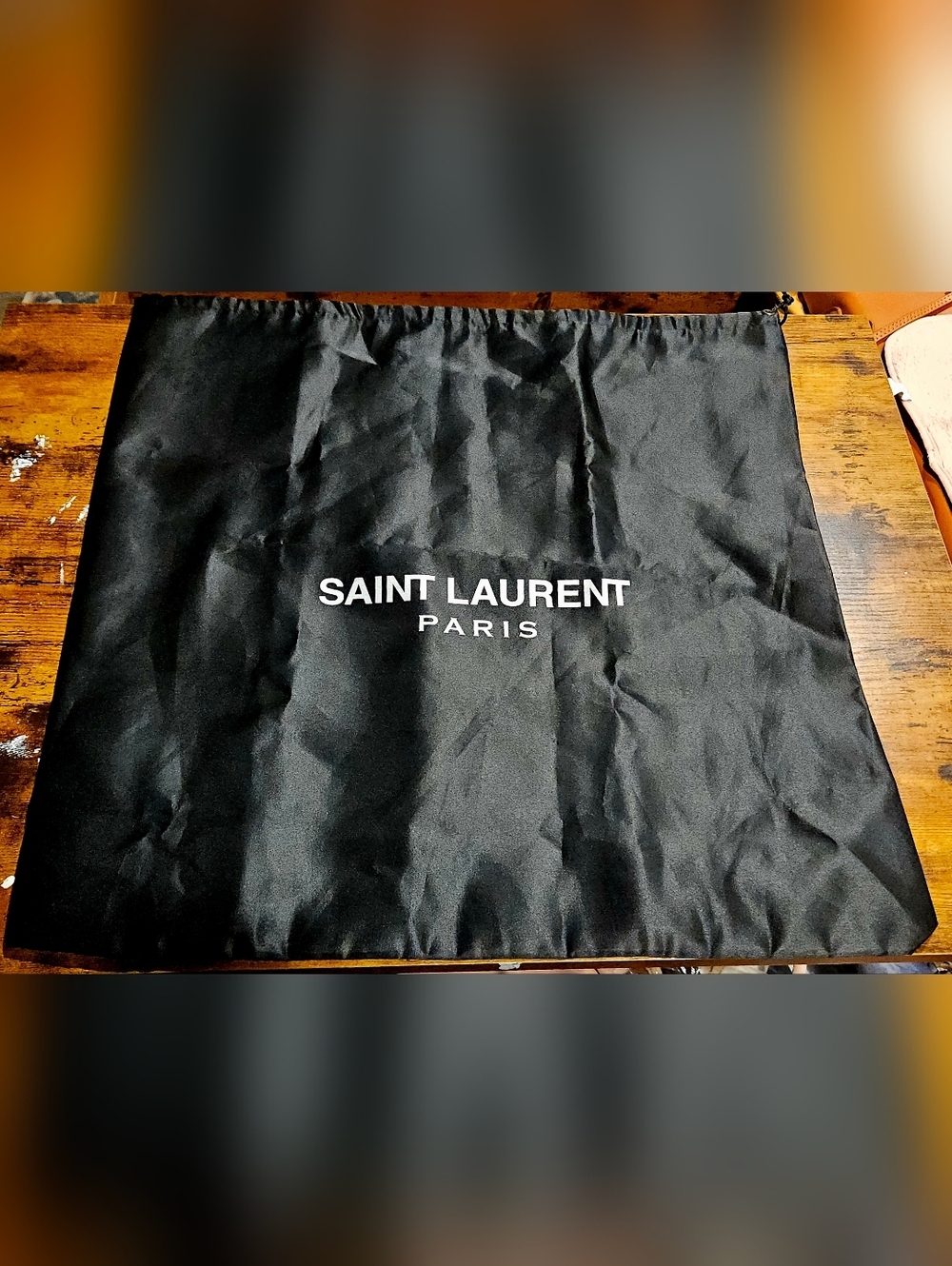YSL XL Black Double Lined Dust Bag 19.5” Drawstring Tote Storage - Picture 2 of 9
